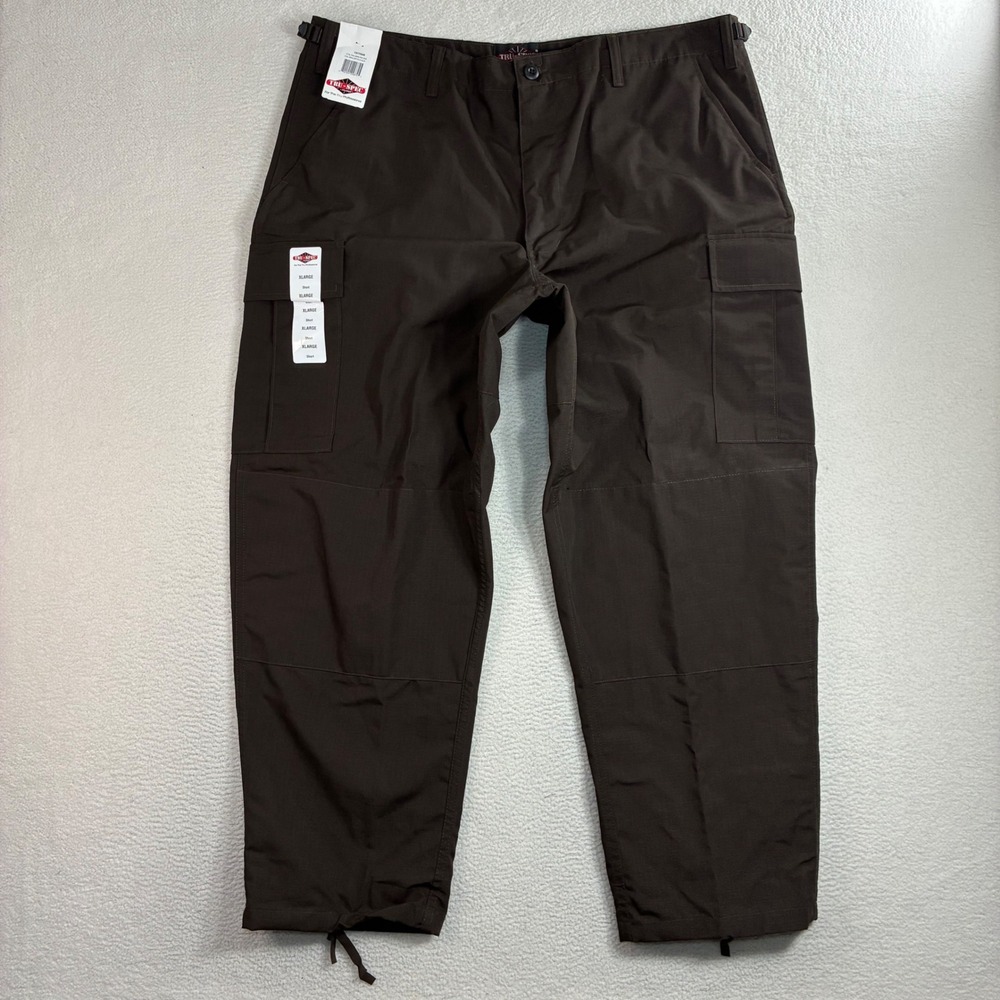 Tru Spec BDU Cargo Pants Men XL Short Brown Ripstop Tactical Adjustable NWT